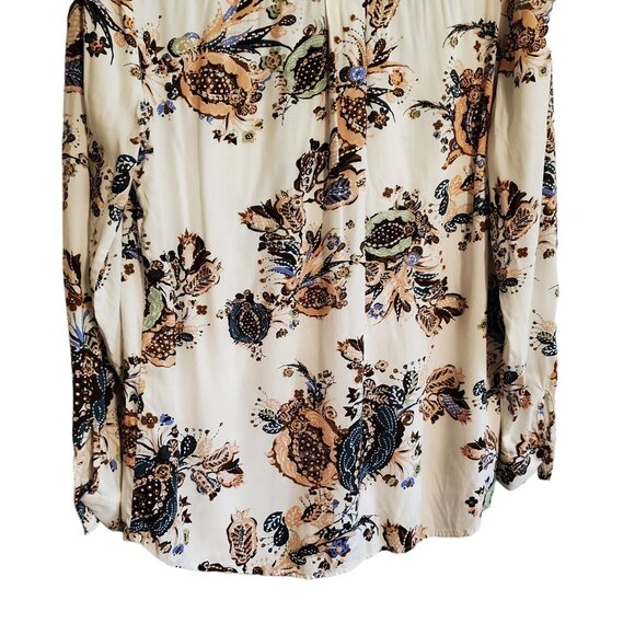 Chico’s Silky Soft Botanical Boho Festival Lace-Up Tunic Size 1 Modal Blend - Picture 8 of 16